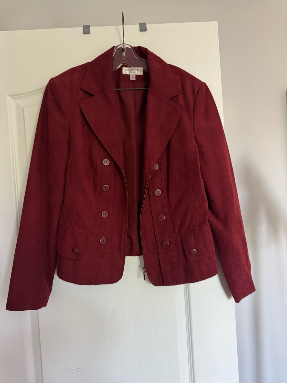Women’s Red Suede Double-Breasted Blazer